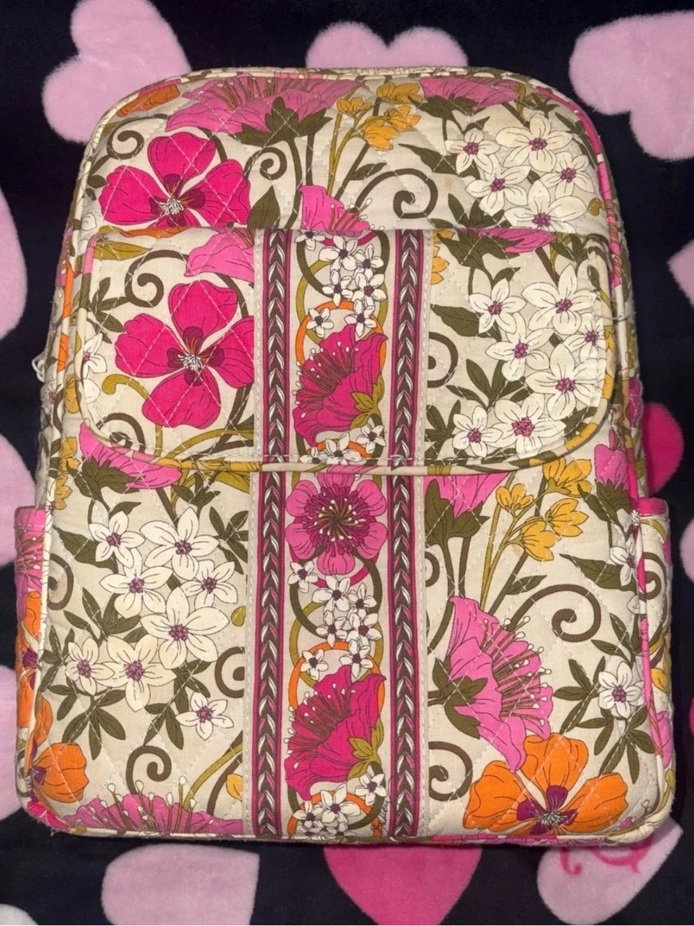 Vera Bradley Small Backpack in the retired Tea Garden floral pattern